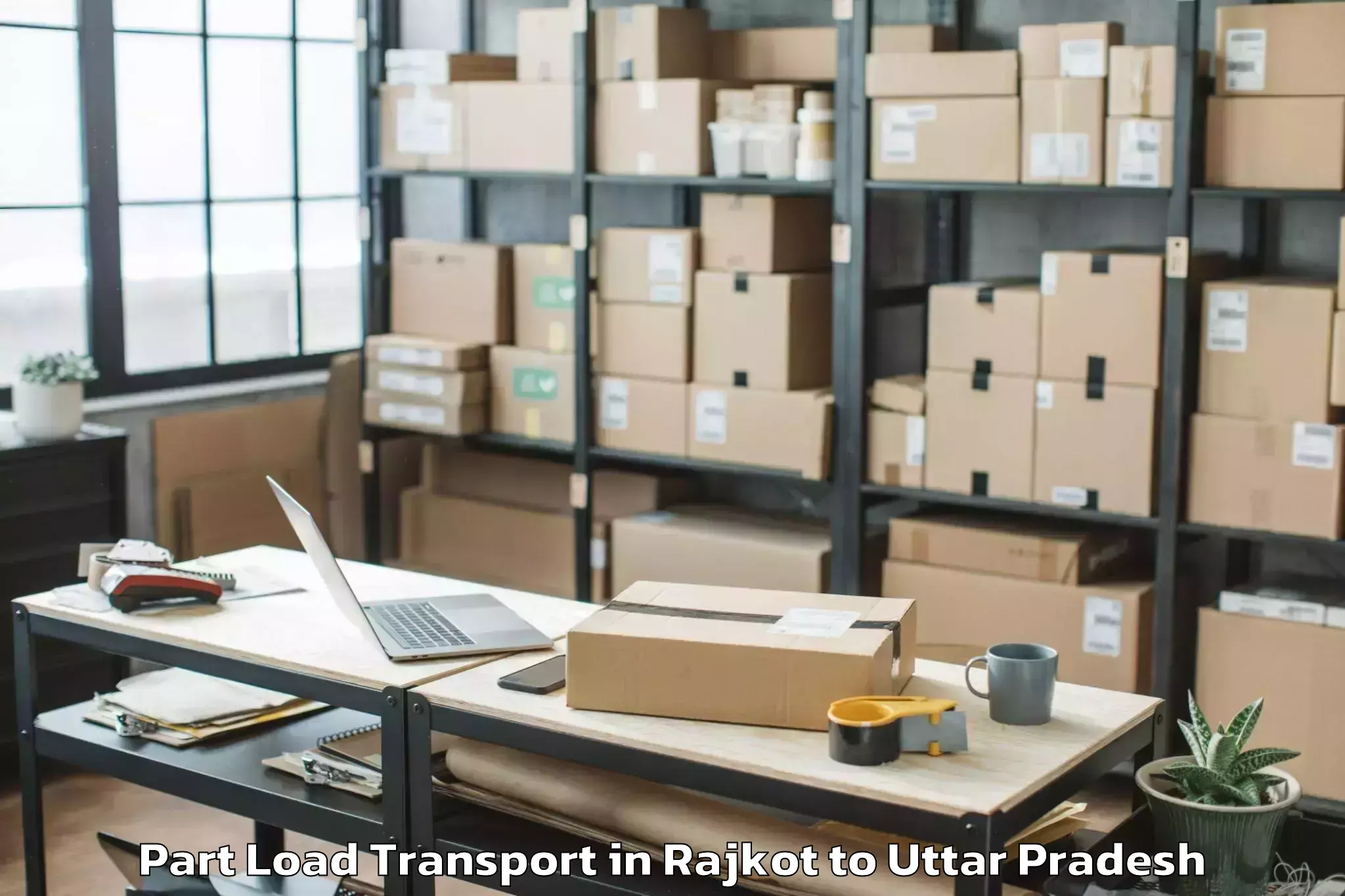 Reliable Rajkot to Patiyali Part Load Transport